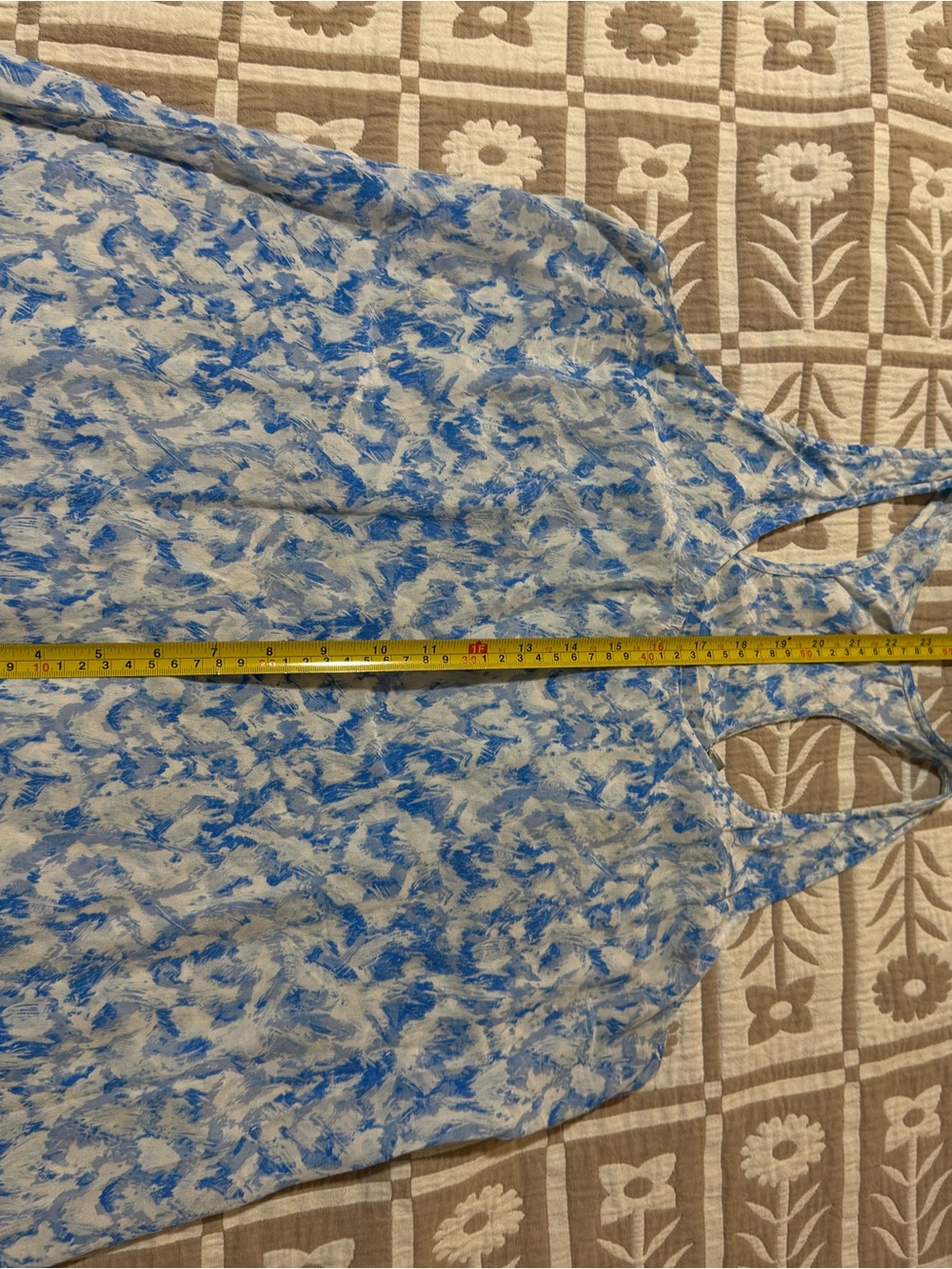 Joie 100% Silk Blue Patterned Sleeveless Tank Top - Picture 6 of 7